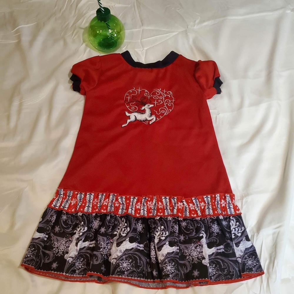 Girls Reindeer Dress
